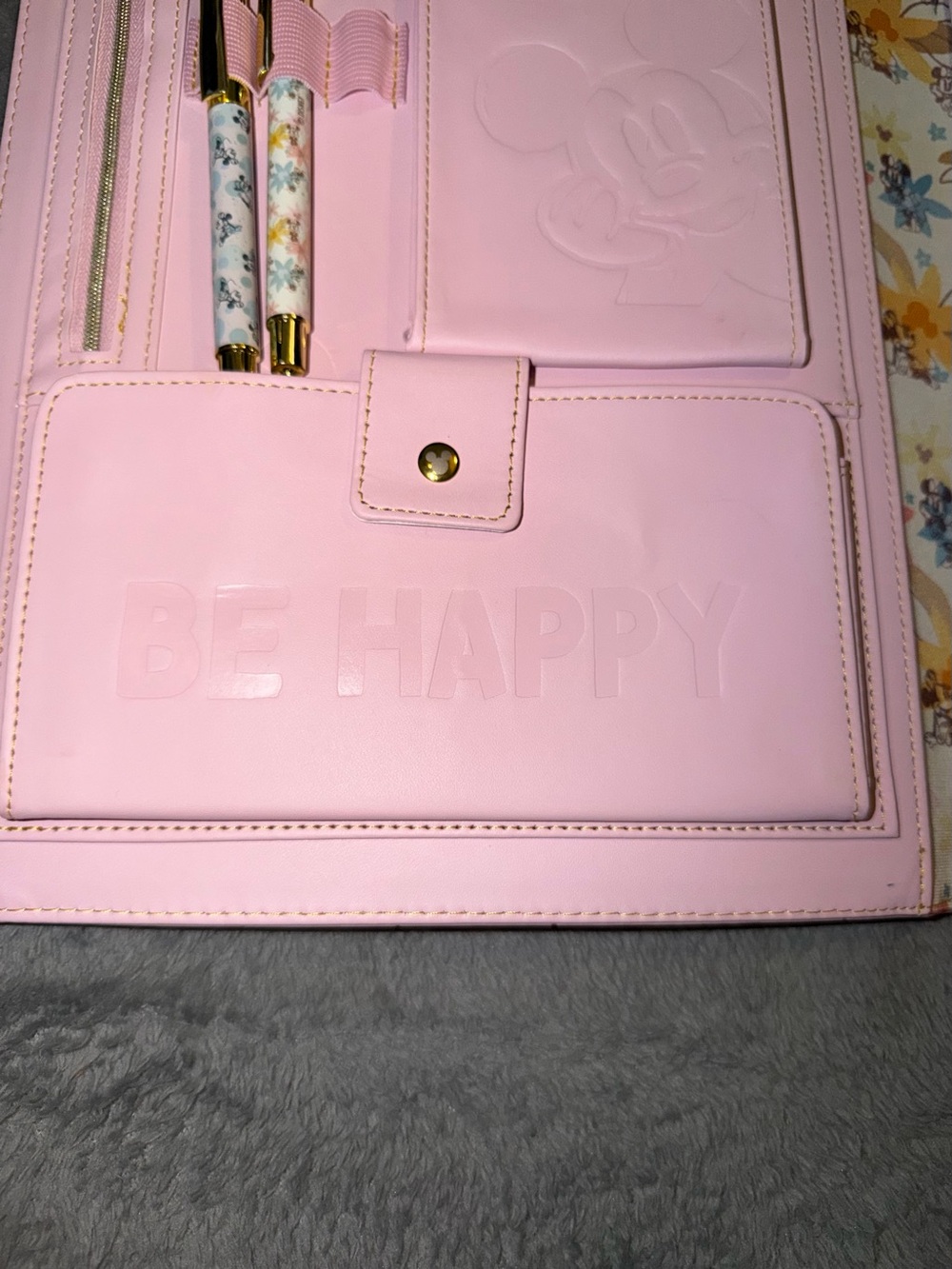 RARE Walt Disney Mickey Mouse Pink Padfolio Set - Picture 8 of 13